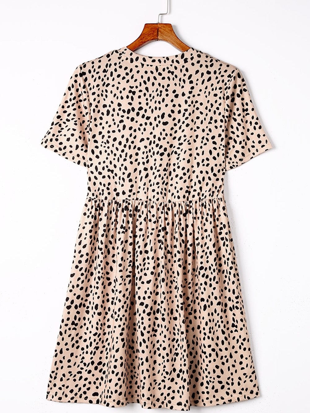 Leopard Print Tunic Dress with Short Sleeves