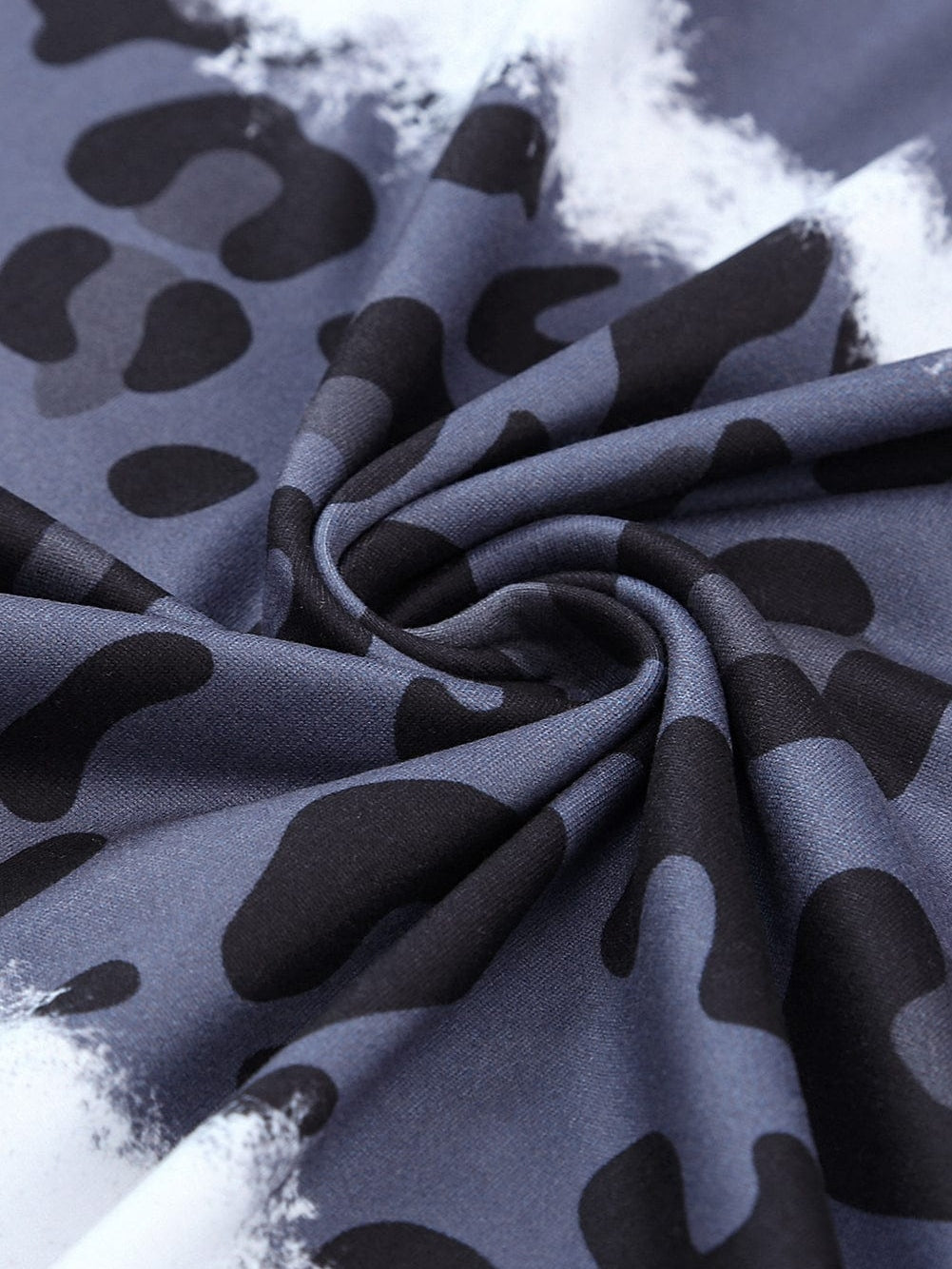 Leopard Print V-Neck T-shirt Dress with Tie-Dye Detail