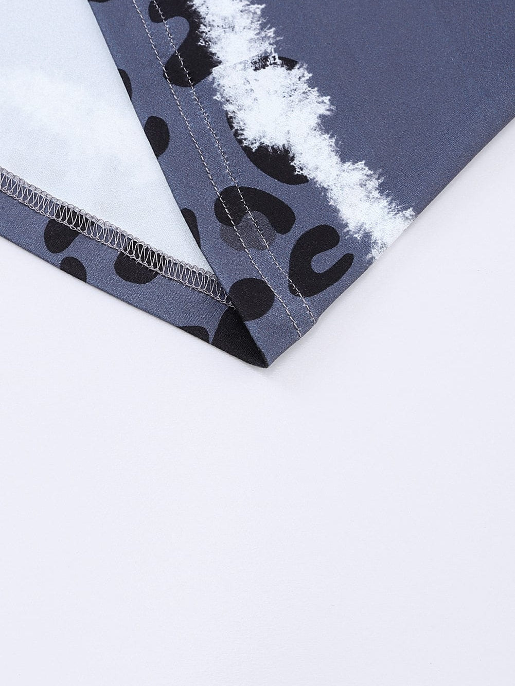 Leopard Print V-Neck T-shirt Dress with Tie-Dye Detail