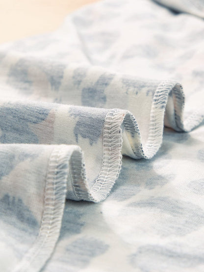 Leopard Print White T-Shirt with Chic Contrast Trim