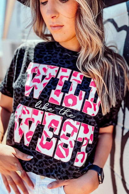 Leopard Print Wild West Graphic Tee