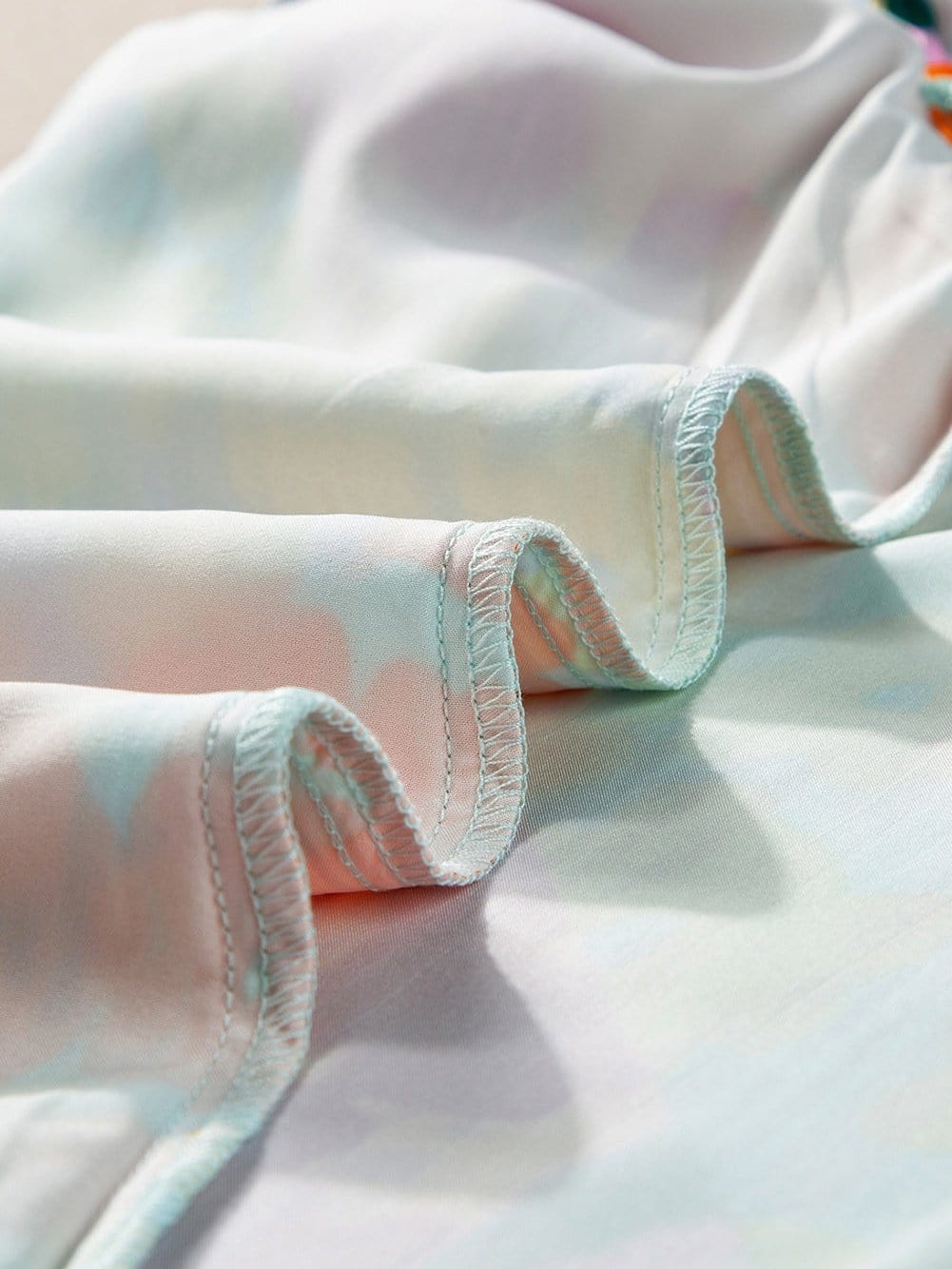 Leopard Ruffle Sleeve Crinkled Blouse with V Neck