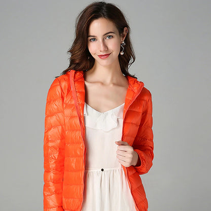 Women's Puffer Jacket with Hoodie Jacket Hiking Down Jacket Winter Outdoor Thermal Warm Packable Waterproof Windproof Jacket Top Full Length Visible Zipper Fishing Camping / Hiking / Caving