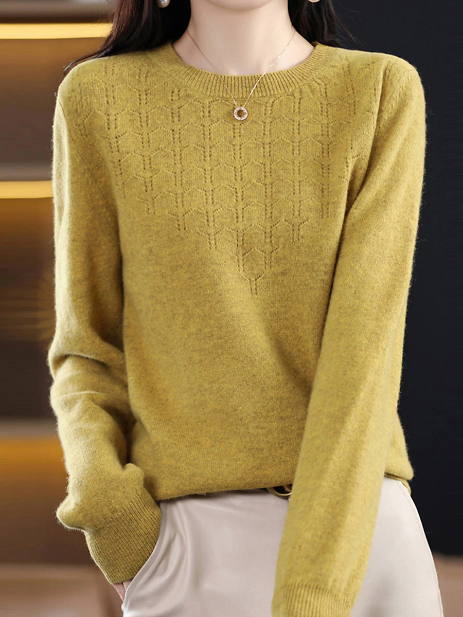 Women's Pullover Sweater Jumper Crew Neck Ribbed Knit Polyester Knitted Fall Winter Regular Outdoor Home Daily Fashion Streetwear Casual Long Sleeve Solid Color Cherry Red Shrimp Pink Avocado Green S