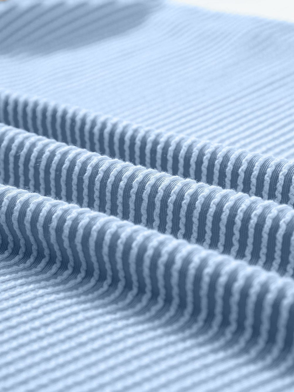 Light Blue Ribbed Colorblock Tee with Chic Design