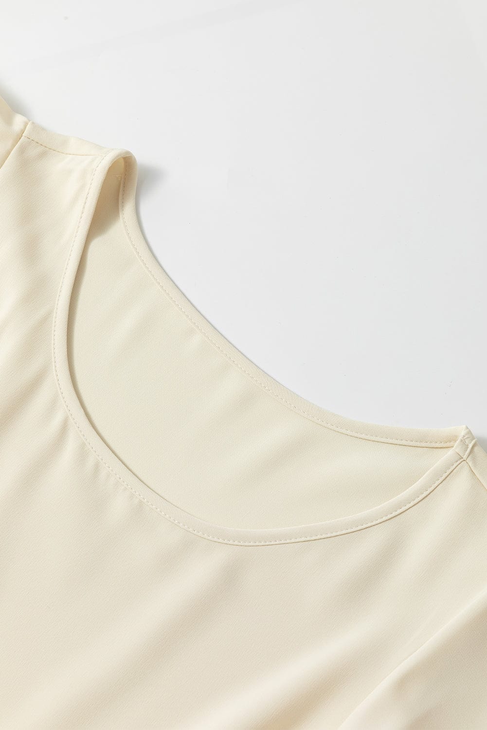 Light French Beige Dalmatian Print Colorblock Ruffle Hem Summer Dress