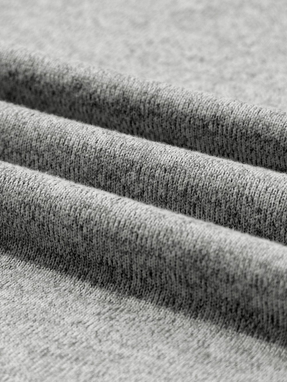 Light Grey Ribbed V Neck Blouse with Puff Sleeves and Button Detail