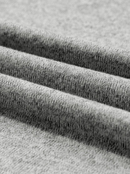 Light Grey Ribbed V Neck Blouse with Puff Sleeves and Button Detail