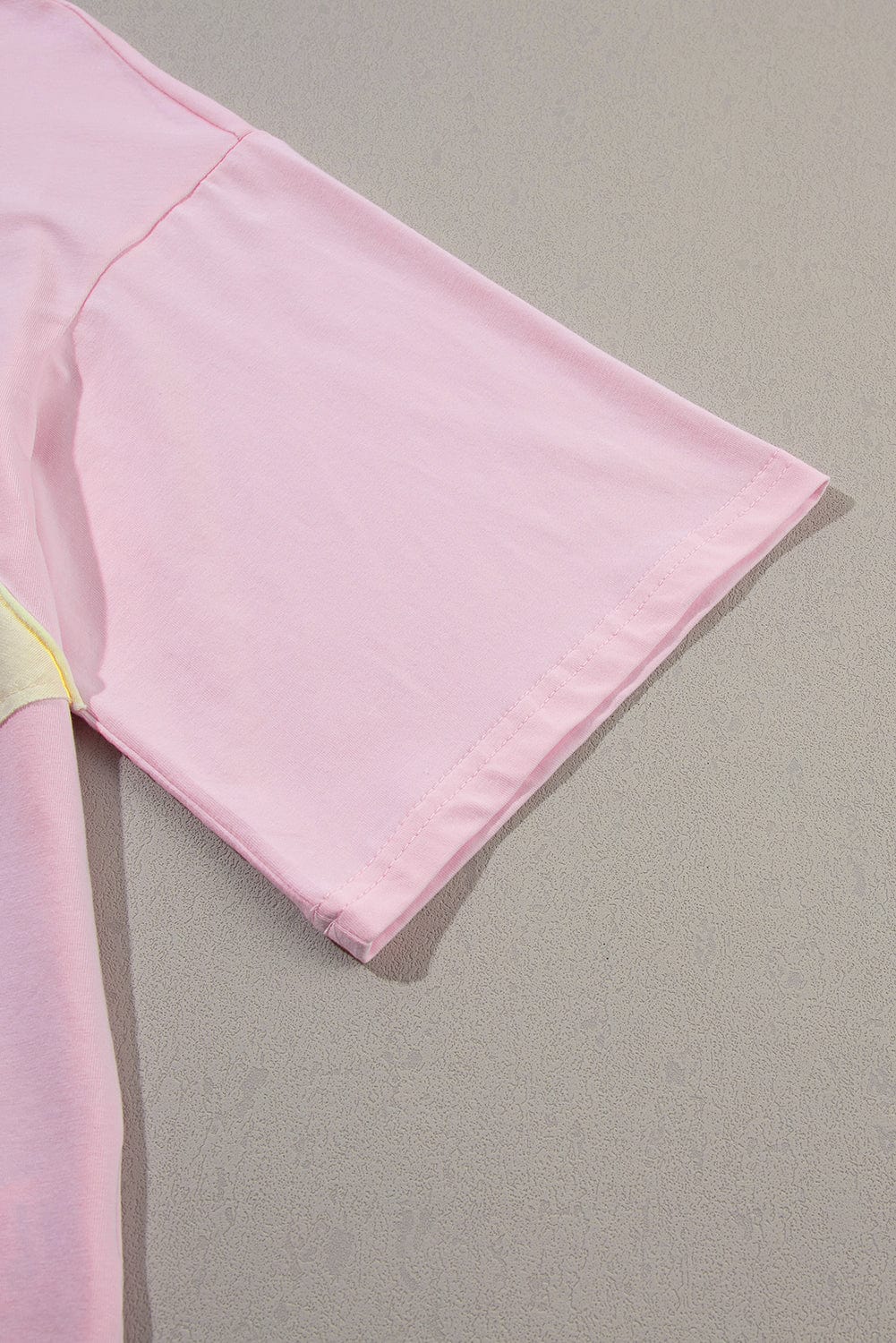 Light Pink Star Patched Oversized Tee for Casual Chic Style