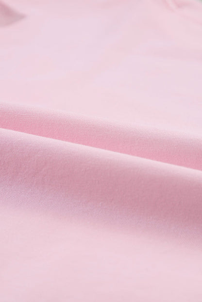 Light Pink Star Patched Oversized Tee for Casual Chic Style