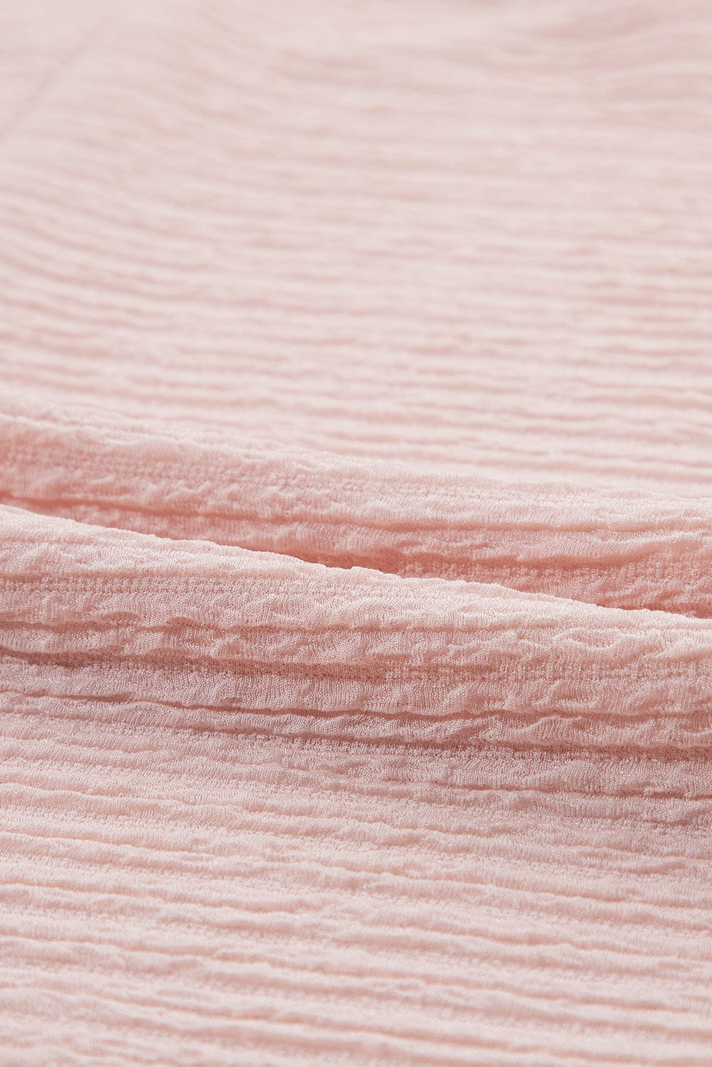 Light Pink Textured Ruffle Sleeve Elegant Blouse