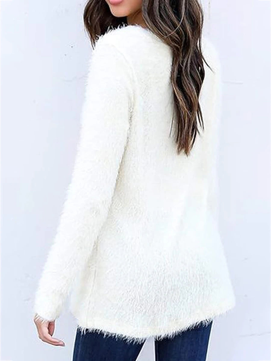 Women's Pullover Sweater Jumper Crew Neck Ribbed Knit Cotton Oversized Fall Winter Regular Outdoor Daily Holiday Stylish Casual Soft Long Sleeve Solid Color Black White Yellow S M L