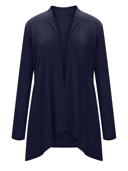 Women's Cardigan Sweater Open Front Ribbed Knit Knit Pocket Summer Fall Outdoor Daily Weekend Stylish Casual Soft Long Sleeve Solid Color Black White Wine S M L