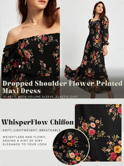 Floral Pattern Spring Vacation Dress, Wedding Guest Dresses