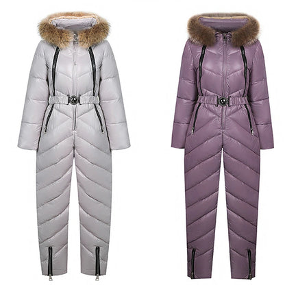 Women's Jumpsuit Ski Suit Outdoor Winter Thermal Warm Windproof Hooded Windbreaker Snow Suit for Skiing Camping / Hiking Snowboarding Ski