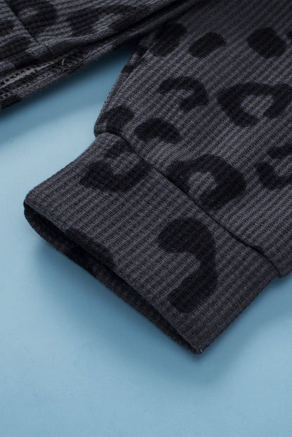 Loose Leopard Print Crew Neck Short Sleeve Dress