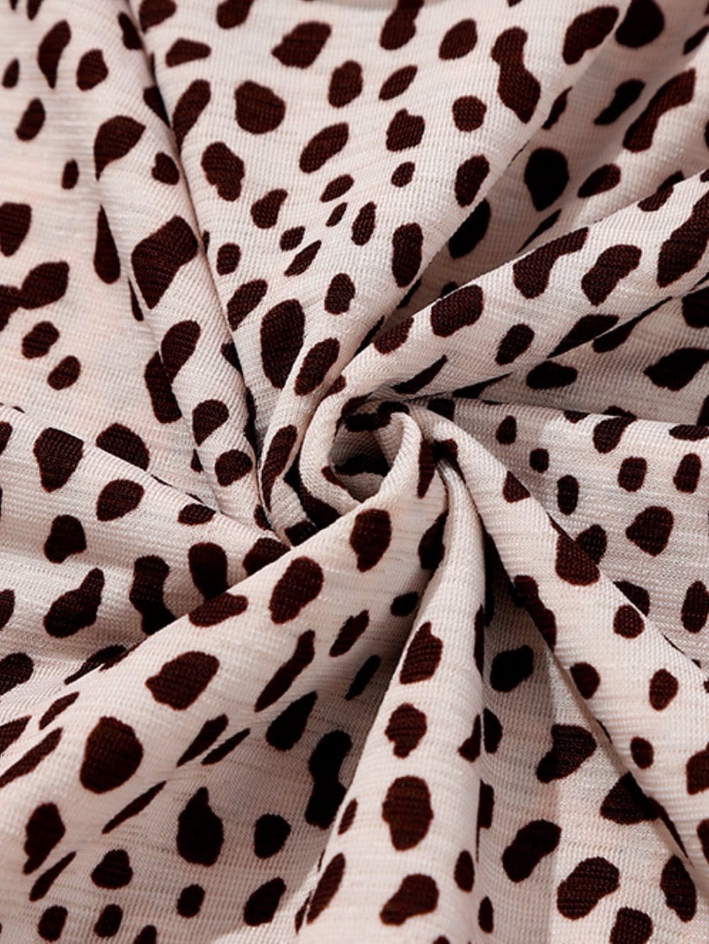 Loose Leopard Print V-neck Dress - Drop Shoulder- A-Line - Closed - Cape - Paneled