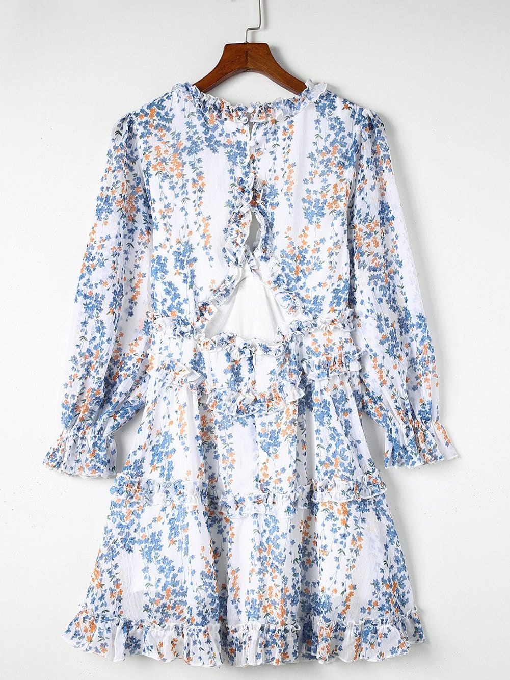 Loose Leopard Print V-neck Dress - Drop Shoulder- A-Line - Closed - Cape - Paneled