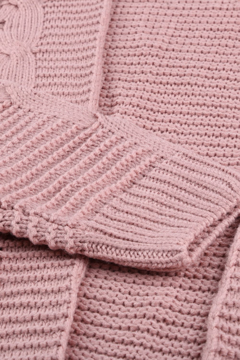 Loose Solid Twist Knit Casual Cardigan