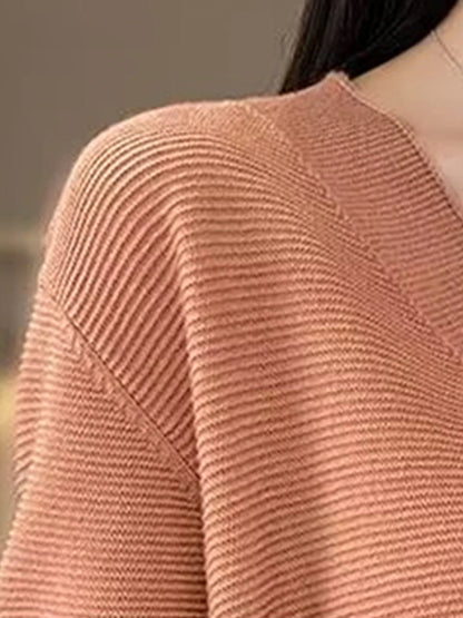 Women's Cardigan Sweater Jacket V Neck Ribbed Knit Acrylic Button Knitted Fall Winter Regular Outdoor Valentine's Day Daily Fashion Streetwear Casual Long Sleeve Solid Color Black Pink Red S M L