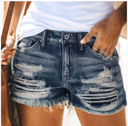 Women's Jeans Normal Denim Plain Blue Light Blue Fashion Mid Waist Short Casual Weekend Summer Spring &  Fall