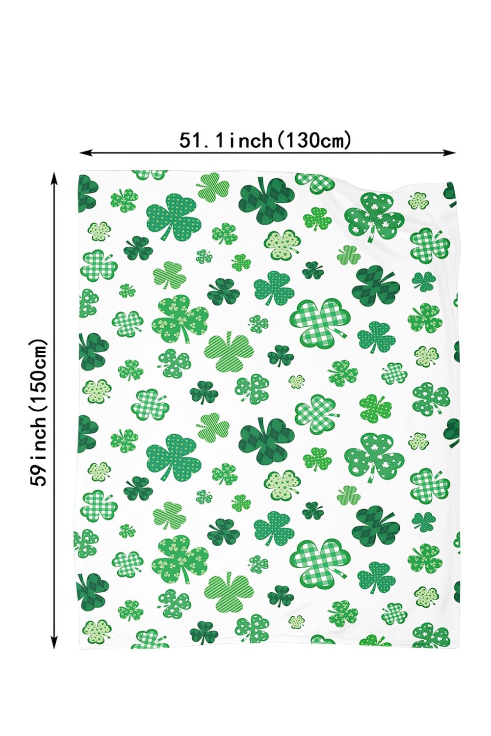 Lucky Clover Print Flannel Travel Blanket 130*150cm