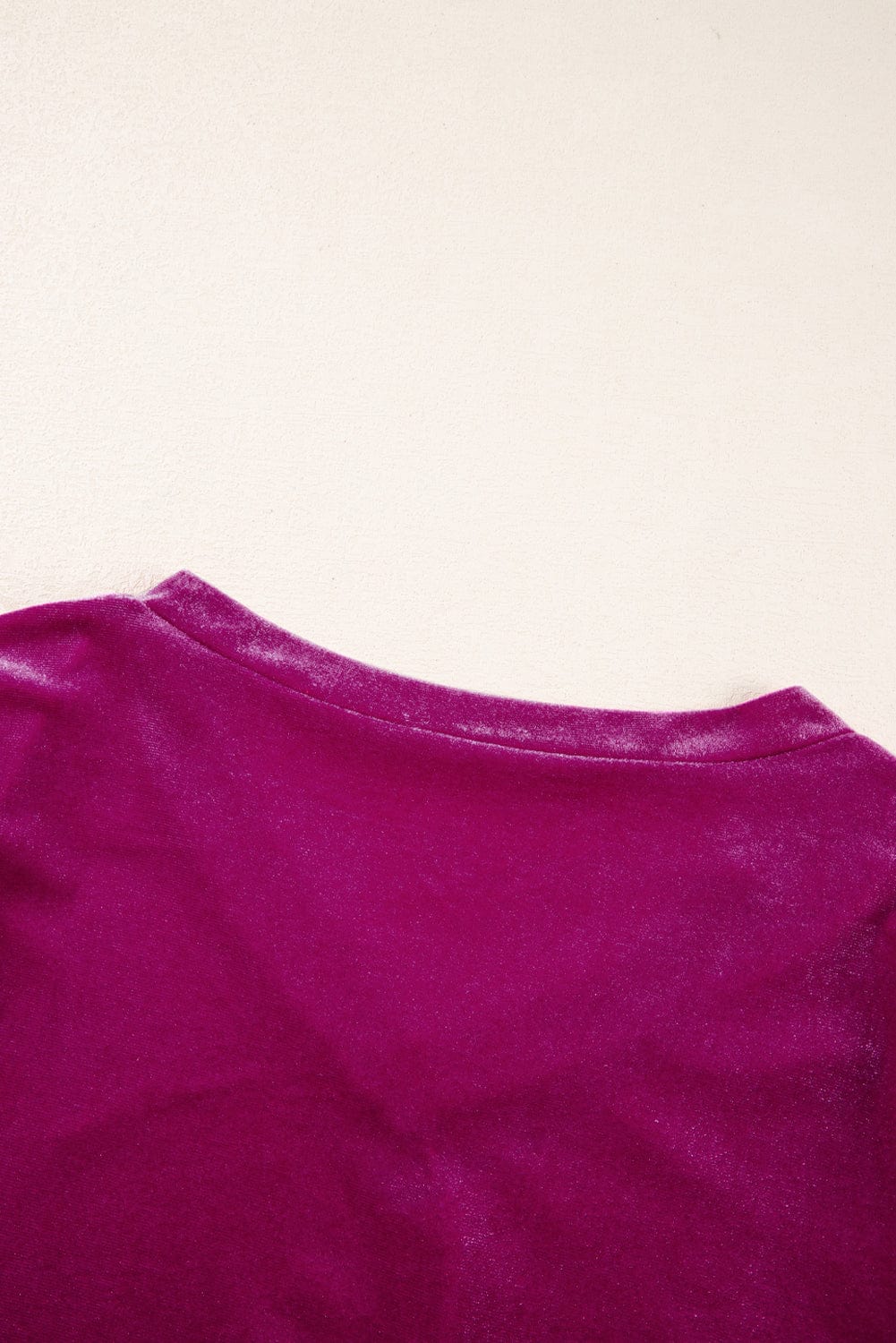 Luxurious Bubble Sleeve Velvet Top in Bright Pink