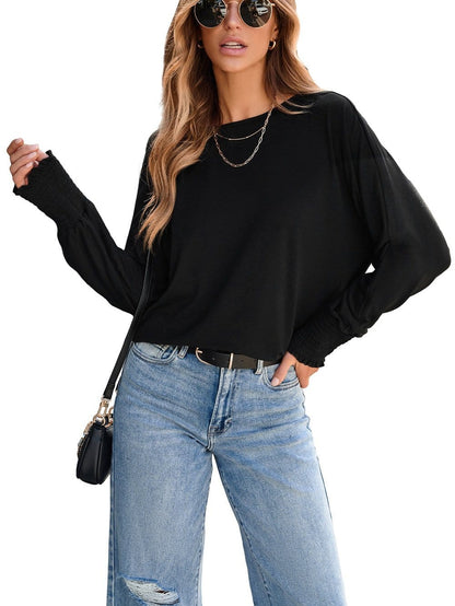 Luxurious Gold Velvet Round Neck Long Sleeve T-Shirt