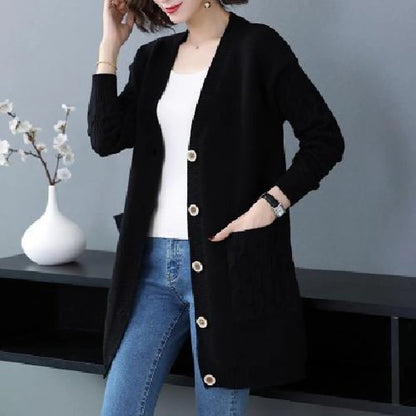 Women's Cardigan Pocket Solid Color Stylish Basic Casual Long Sleeve Regular Fit Sweater Cardigans V Neck Fall Spring Blue Black Camel / Going out