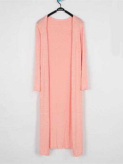 Women's Cardigan Sweater Open Front Ribbed Knit Modal Oversized Summer Fall Long Daily Going out Weekend Stylish Casual Soft Long Sleeve Solid Color Black White Yellow One-Size