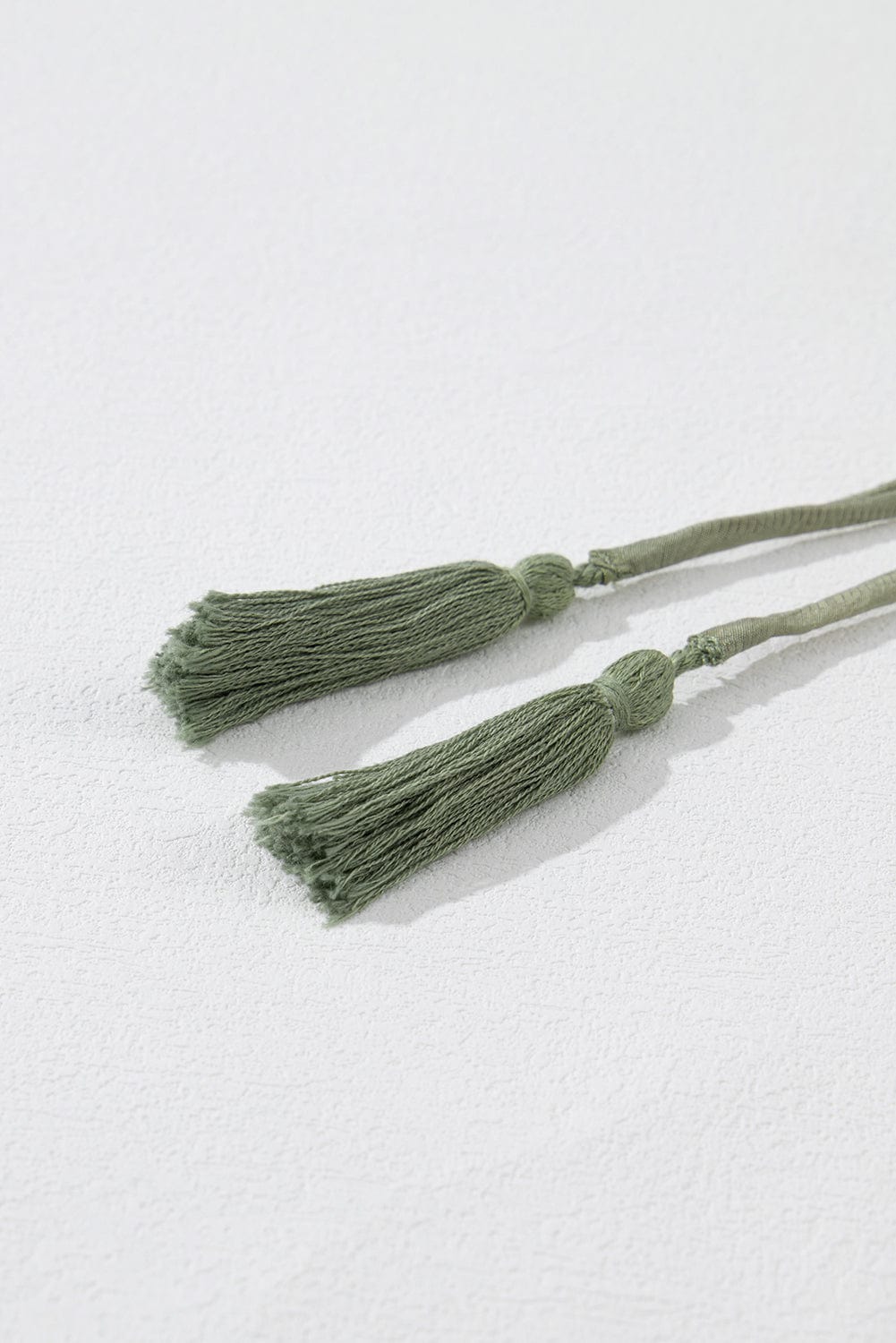 Meadow Mist Green Flutter Sleeve Textured Blouse with V Neck