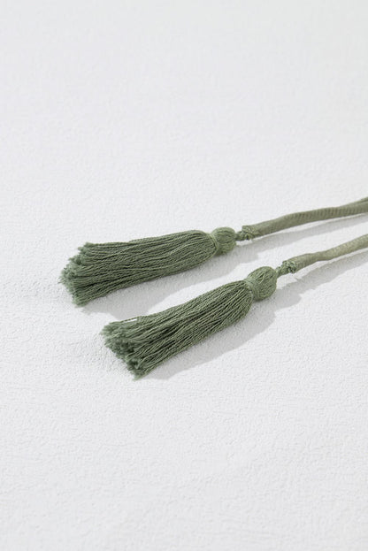 Meadow Mist Green Flutter Sleeve Textured Blouse with V Neck