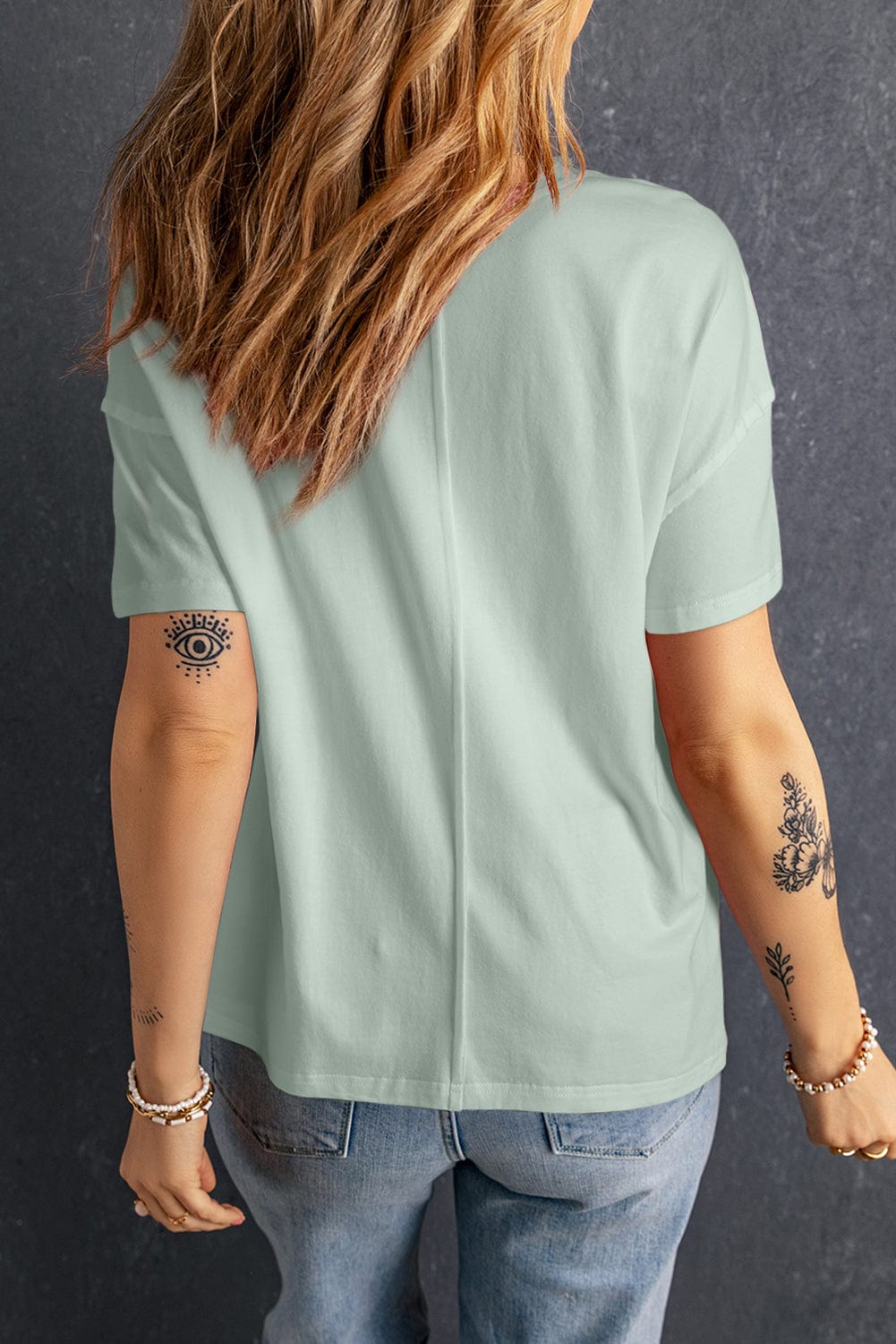 Meadow Mist Green Star Patchwork Relaxed Fit T-shirt