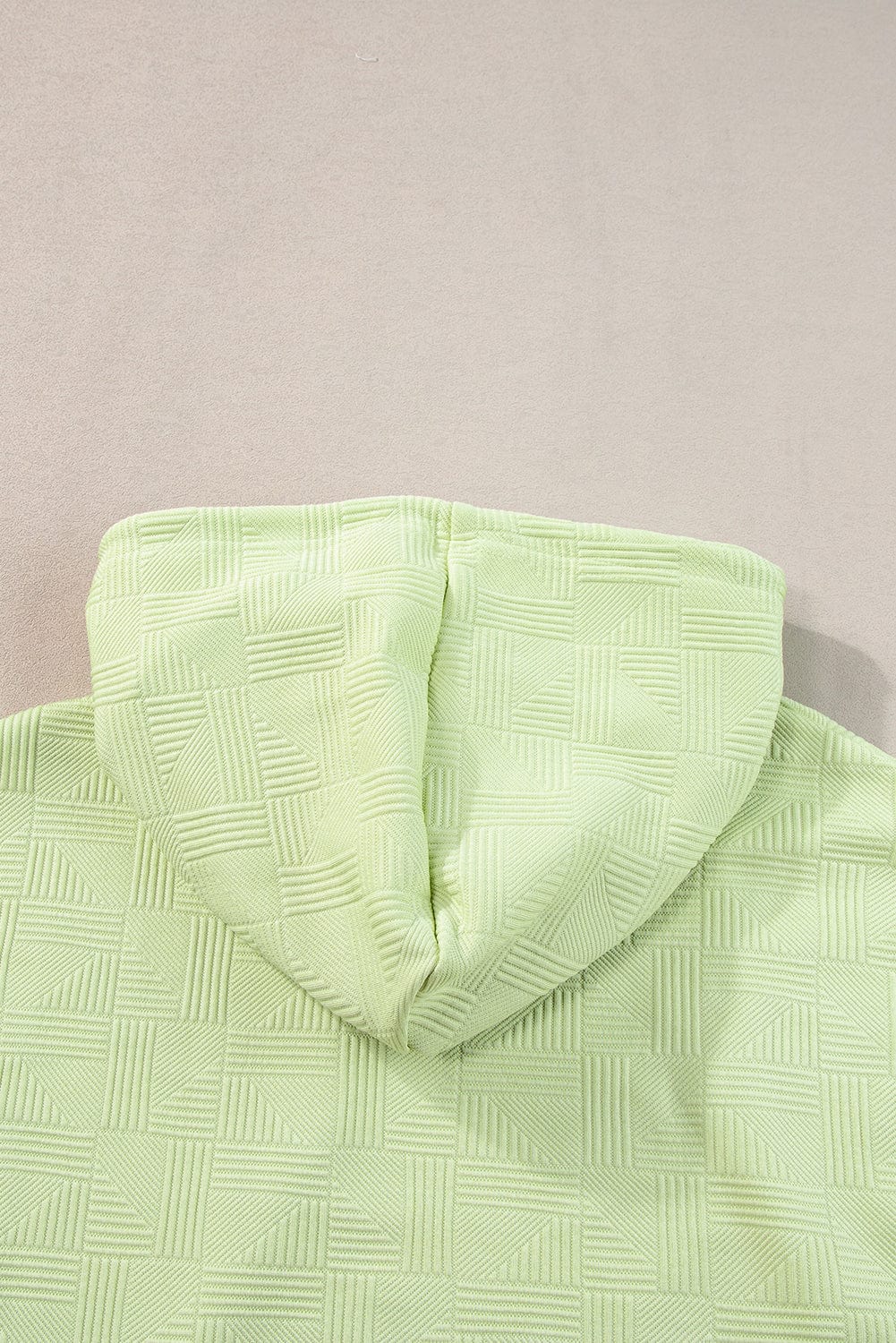 Meadow Mist Green Textured Hoodie and Shorts Co-ord Set