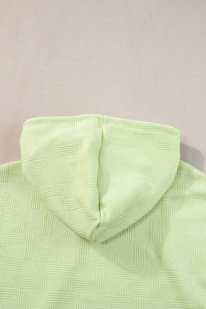 Meadow Mist Green Textured Hoodie and Shorts Co-ord Set