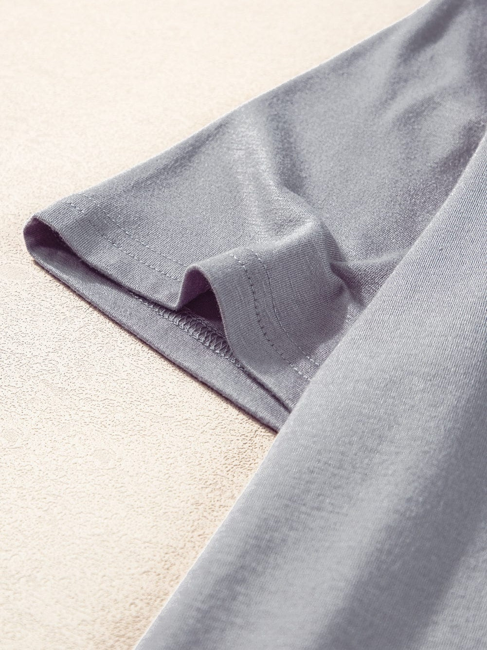 Medium Grey V Neck Pocketed Rounded Hem T-Shirt