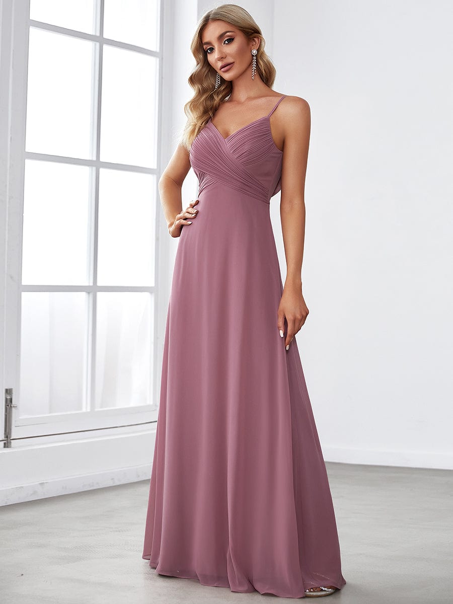 Mesmerizing Backless A-line Evening Dress with Deep V-Neck