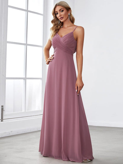 Mesmerizing Backless A-line Evening Dress with Deep V-Neck