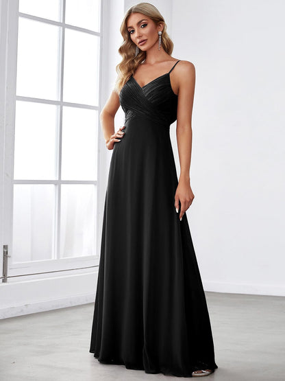 Mesmerizing Backless A-line Evening Dress with Deep V-Neck