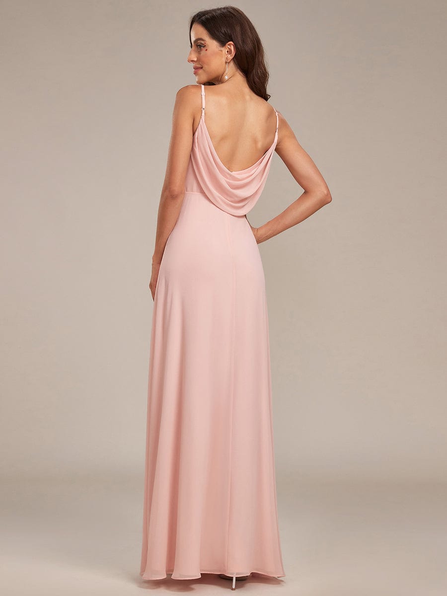 Mesmerizing Backless A-line Evening Dress with Deep V-Neck