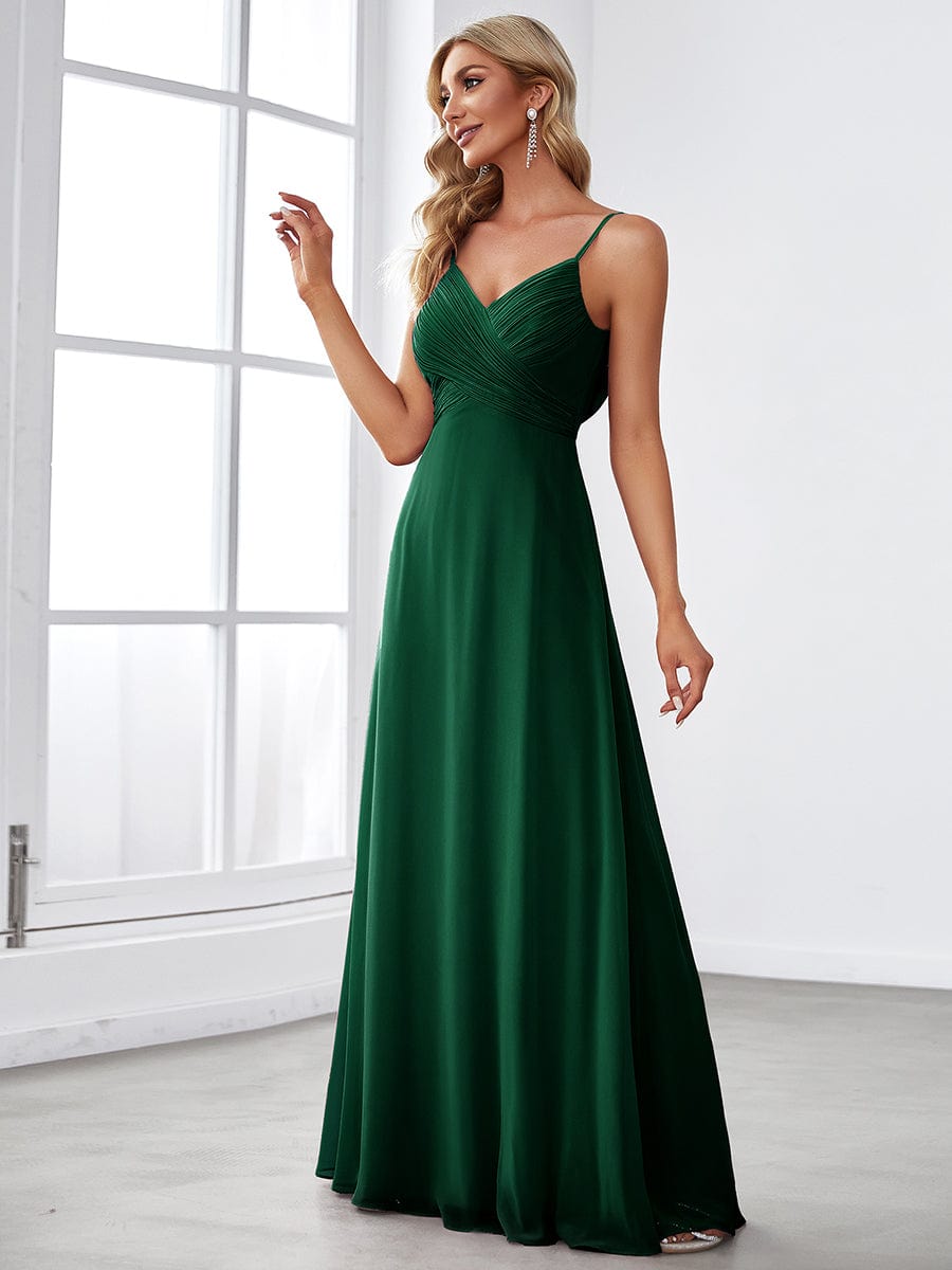 Mesmerizing Backless A-line Evening Dress with Deep V-Neck