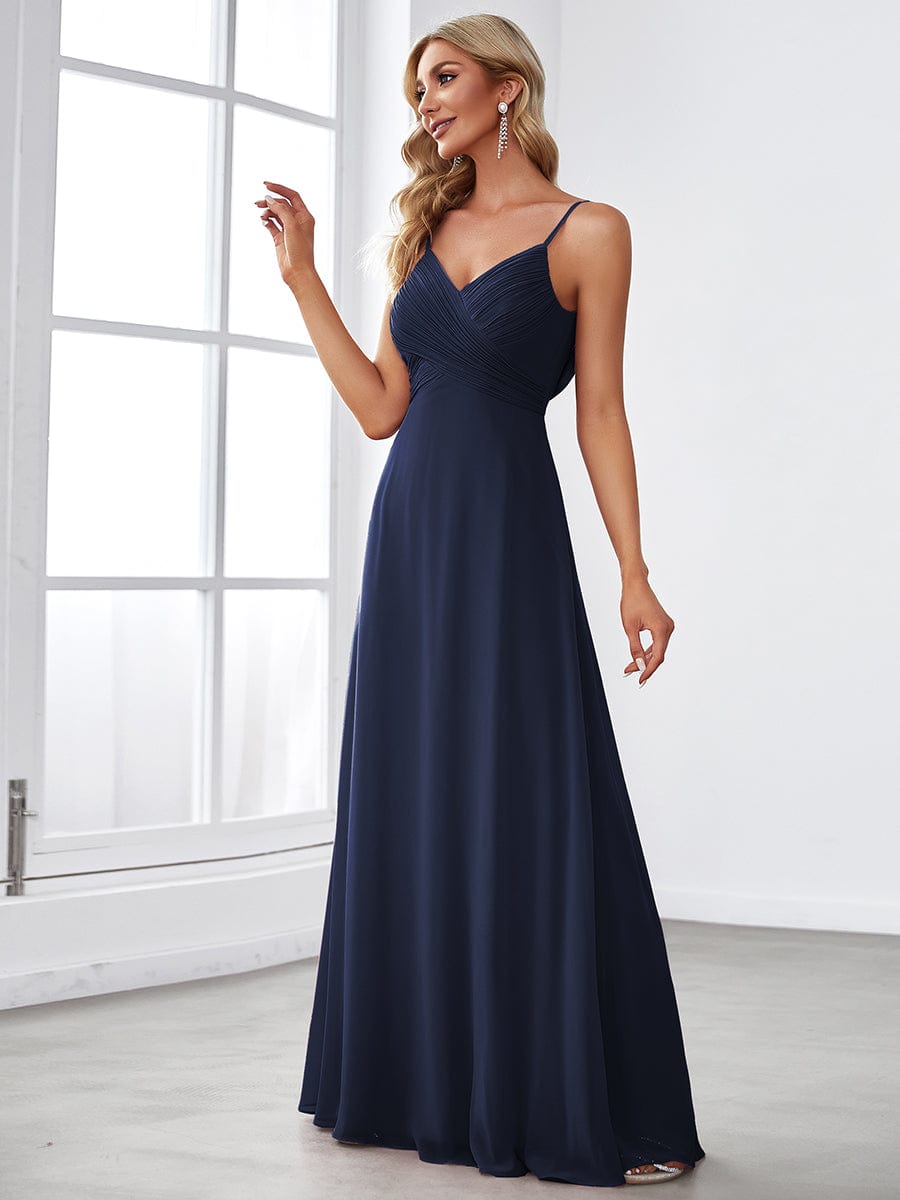 Mesmerizing Backless A-line Evening Dress with Deep V-Neck