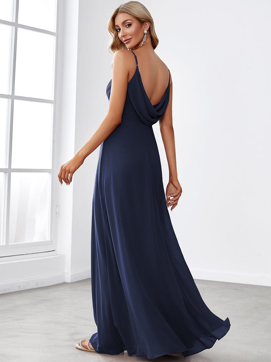 Mesmerizing Backless A-line Evening Dress with Deep V-Neck