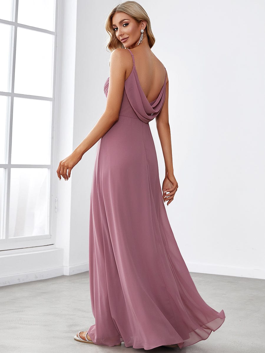 Mesmerizing Backless A-line Evening Dress with Deep V-Neck
