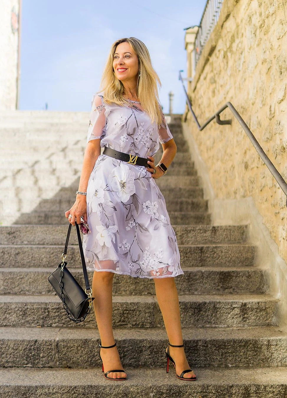 Women's Chiffon Chiffon Dress Floral Mesh Print Crew Neck Midi Dress Daily Vacation Short Sleeve Summer Spring