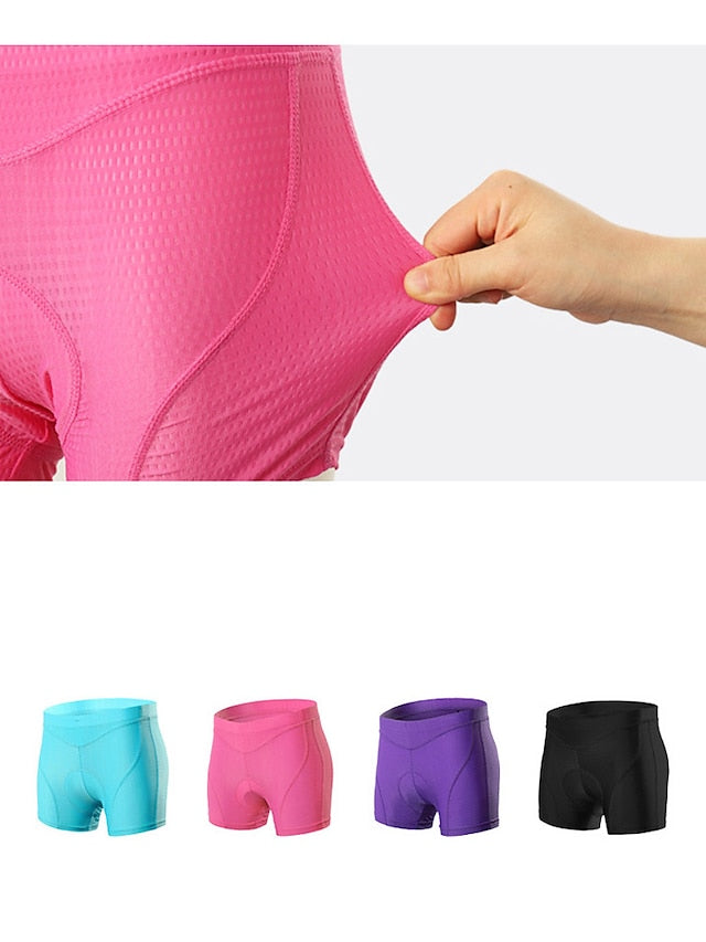 Arsuxeo Women's Cycling Under Shorts Cycling Padded Shorts Bike Underwear Shorts Padded Shorts Chamois Bottoms Sports Spandex Purple Fuchsia Blue Mountain Bike MTB Road Bike Cycling Clothing - LuckyFash™