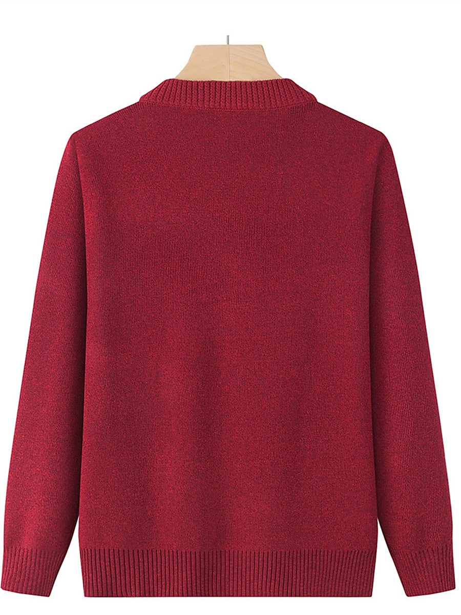 Women's Cardigan Sweater Crew Neck Ribbed Knit Polyester Button Pocket Fall Winter Outdoor Holiday Going out Stylish Casual Soft Long Sleeve Floral claret Grass Green Leather Pink XL 2XL 3XL