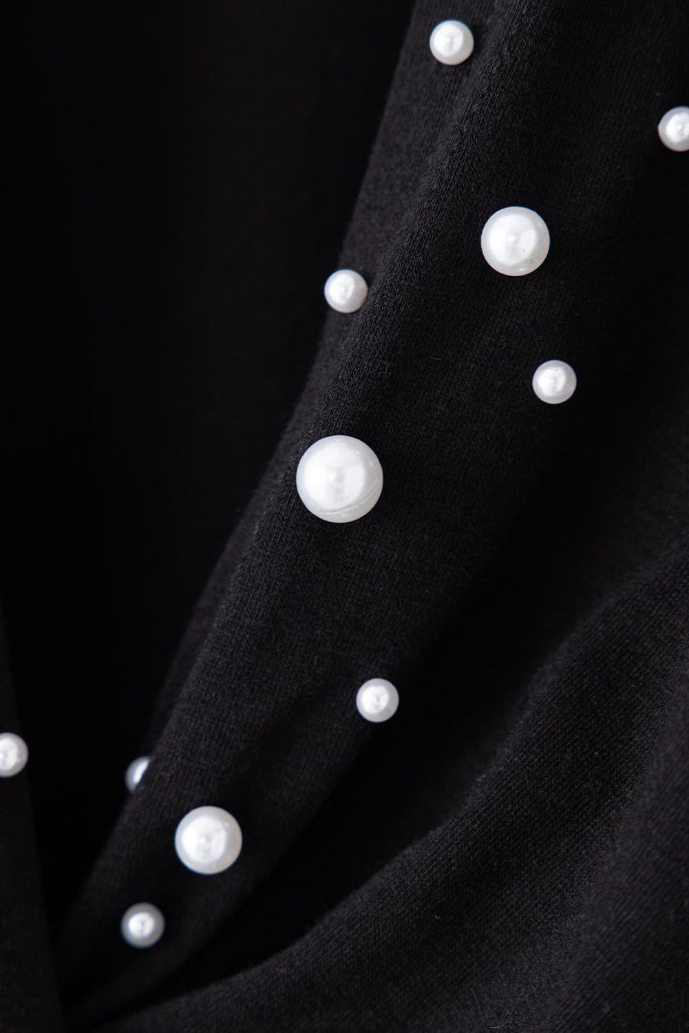 Midnight Pearls Twist Back Tee with Beaded Details