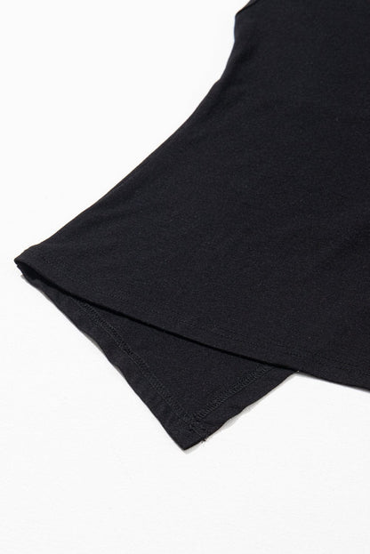 Midnight Pearls Twist Back Tee with Beaded Details