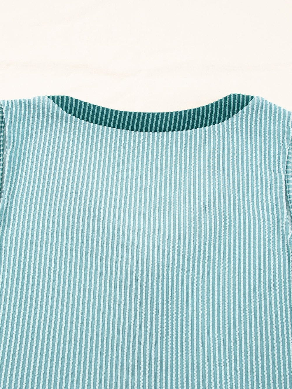 Mint Green Ribbed V-Neck Tank Top with Button Detail